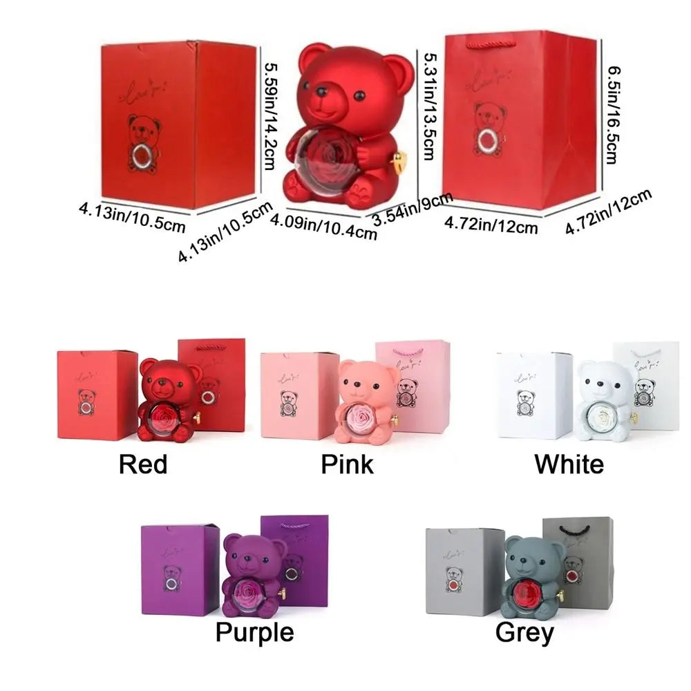 Rotating Bear Rose Jewelry Gift Box – A Hidden Surprise Made for Valentine’s Day (Ring)