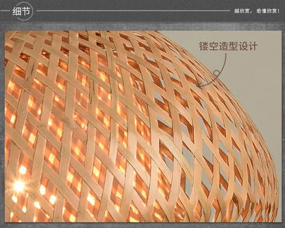 🌾 2025 Handwoven Bamboo Rattan Pendant Lamp – Japanese Style Ceiling Light for Bedroom, Dining & Living Spaces ✨