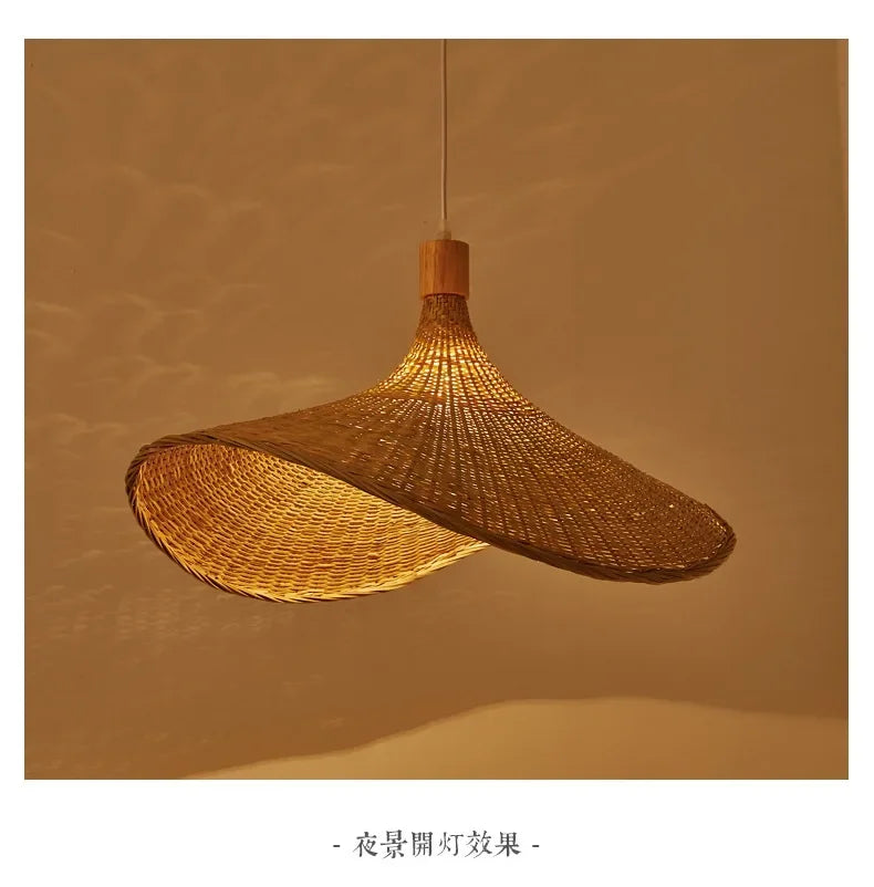 🌾 2025 Handwoven Bamboo Rattan Pendant Lamp – Japanese Style Ceiling Light for Bedroom, Dining & Living Spaces ✨