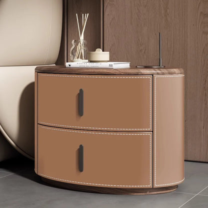 🛏️✨ Modern Italian-Style Nightstand – Minimal, Curved Design Bedside Table with Hidden Storage