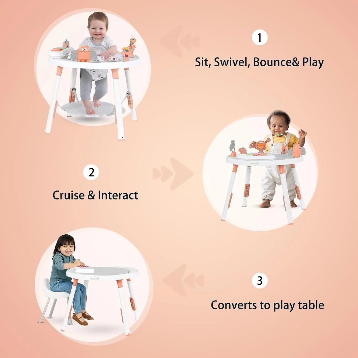 3-in-1 Baby Activity Center & Jumper Table