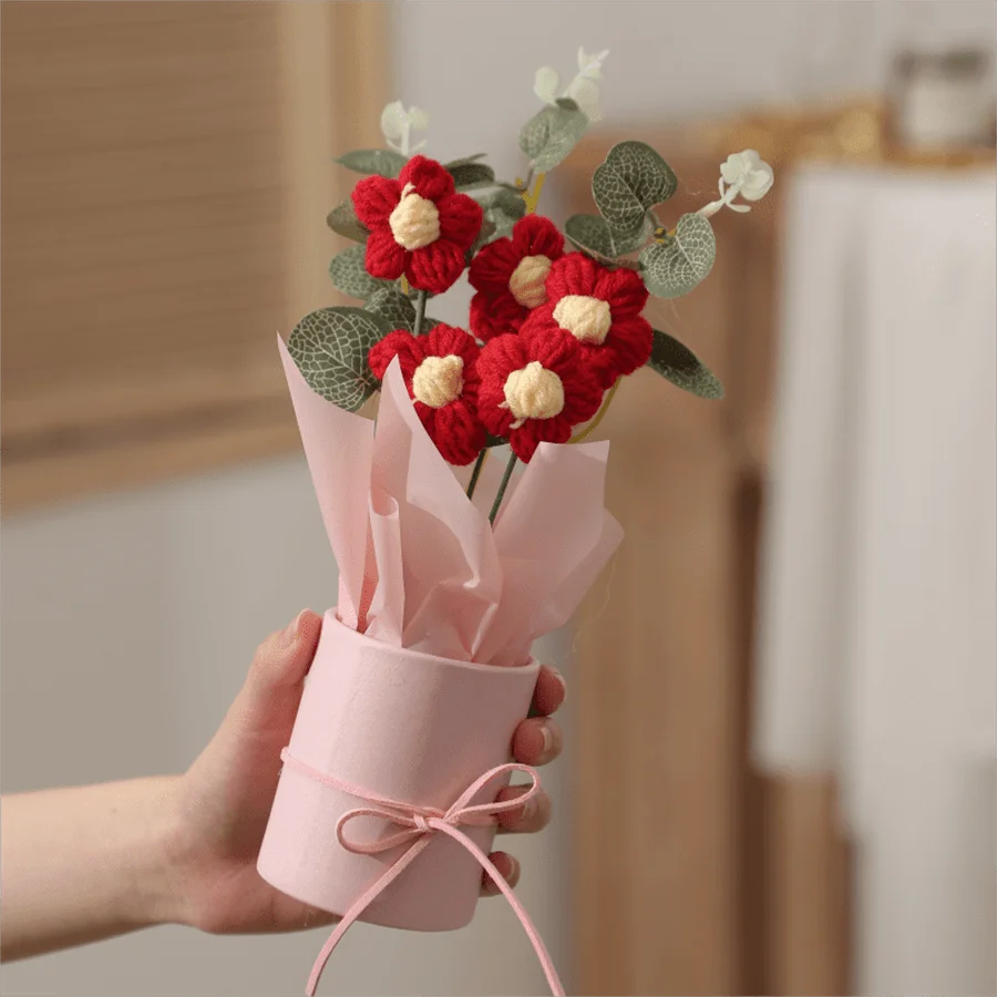 ✨ Glowing Crochet Flower Bouquet – A Warm Light of Love 💖🌷