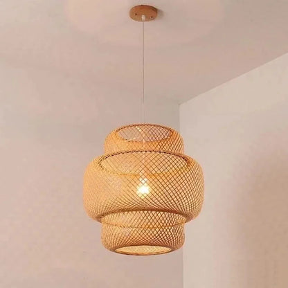 Handmade Bamboo Rattan Pendant Light – Modern Boho Ceiling Lamp for Dining, Bedroom & Living Spaces 🌾💡