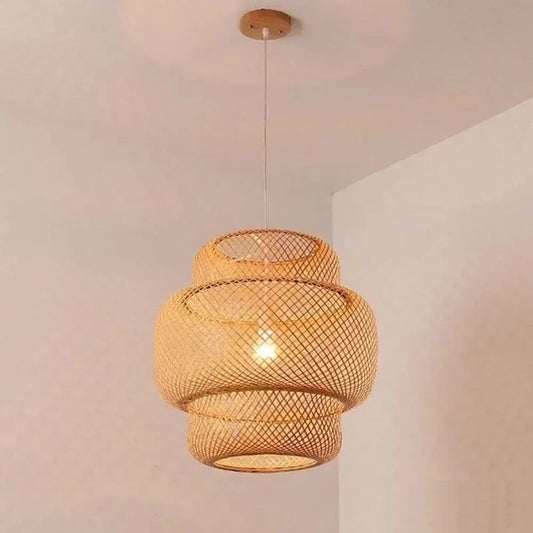 Handmade Bamboo Rattan Pendant Light – Modern Boho Ceiling Lamp for Dining, Bedroom & Living Spaces 🌾💡