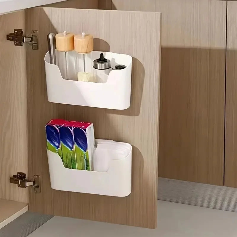 Door-Mounted Storage Pocket – Multi-Use Cabinet Organizer for Kitchen and Bathroom