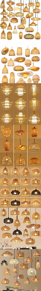 Handwoven Bamboo Pendant Lamp – Natural Rattan Wicker Ceiling Light for Dining, Bedroom & Home Décor 🌿✨