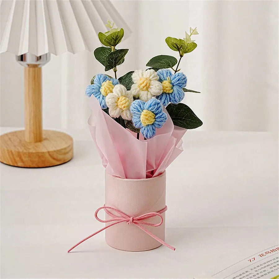 ✨ Glowing Crochet Flower Bouquet – A Warm Light of Love 💖🌷