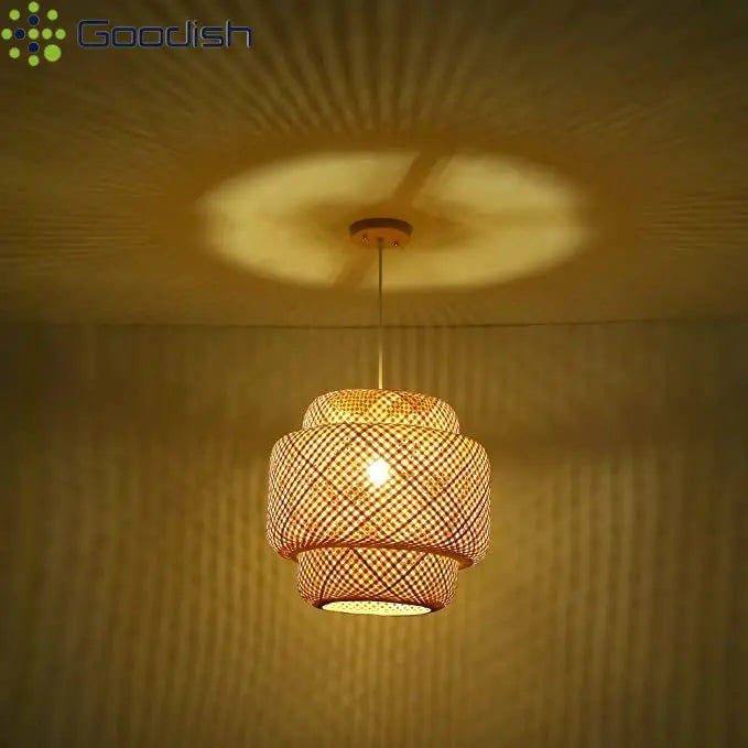 Handwoven Bamboo Pendant Lamp – Natural Rattan Wicker Ceiling Light for Dining, Bedroom & Home Décor 🌿✨