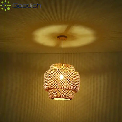 Handwoven Bamboo Pendant Lamp – Natural Rattan Wicker Ceiling Light for Dining, Bedroom & Home Décor 🌿✨