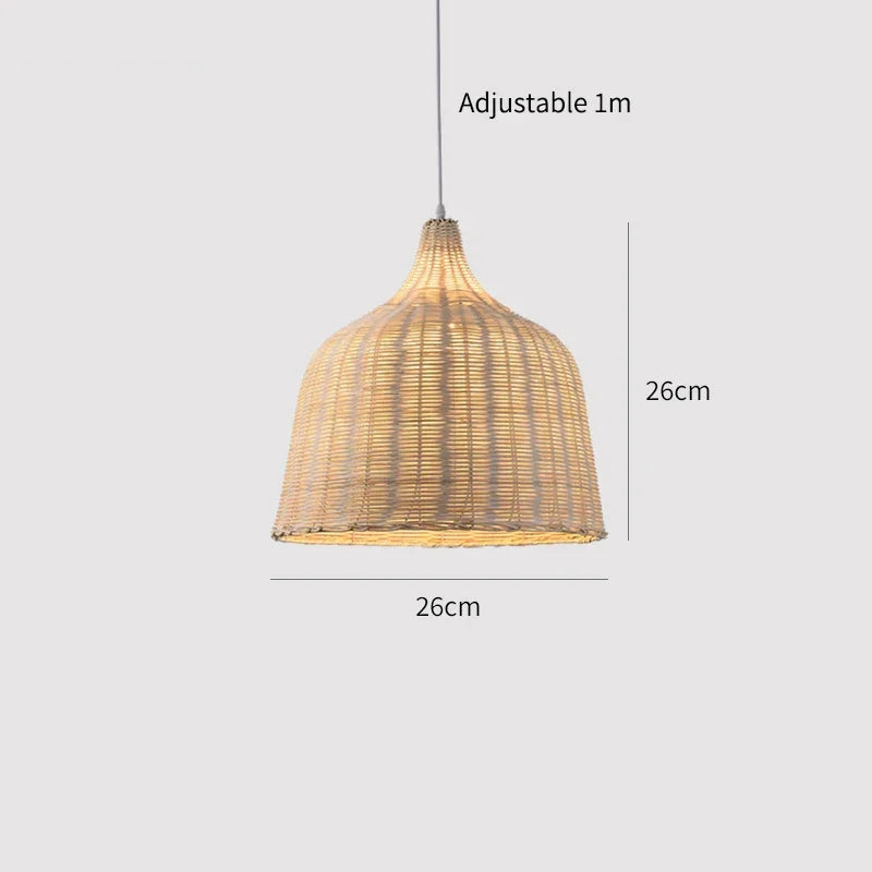Handmade Bamboo Rattan Pendant Light – Modern Boho Ceiling Lamp for Dining, Bedroom & Living Spaces 🌾💡
