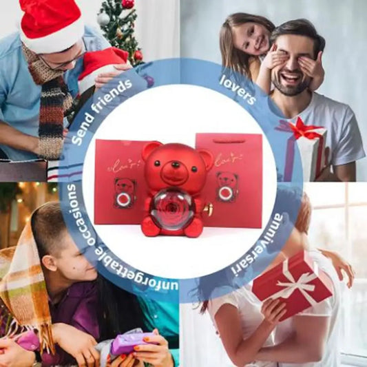 Rotating Bear Rose Jewelry Gift Box – A Hidden Surprise Made for Valentine’s Day (Ring)