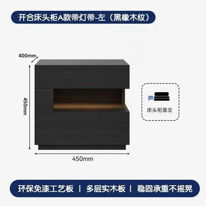 ✨ Modern Minimalist Bedside Table – Compact Drawer Cabinet with Open Shelf Storage (45×40×45cm)