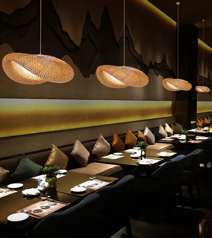 🌾 2025 Handwoven Bamboo Rattan Pendant Lamp – Japanese Style Ceiling Light for Bedroom, Dining & Living Spaces ✨