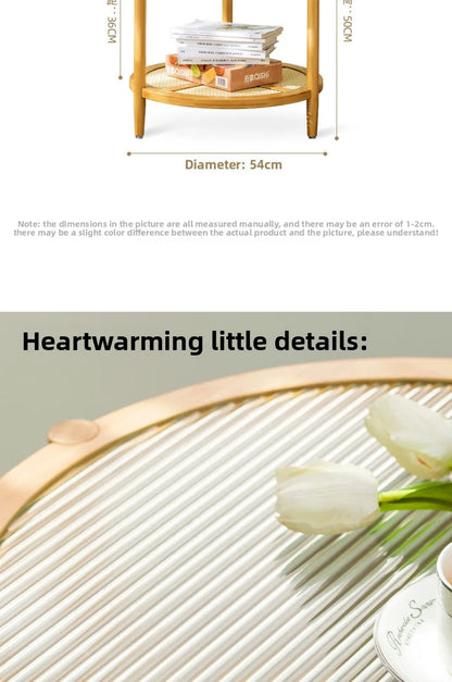 Round Glass & Rattan Coffee Table – Boho Chic Side Table for Living Room or Bedroom 🌿☕