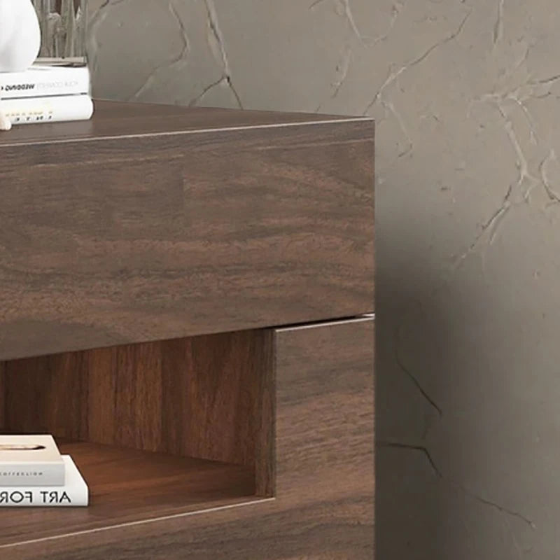 ✨ Modern Minimalist Bedside Table – Compact Drawer Cabinet with Open Shelf Storage (45×40×45cm)