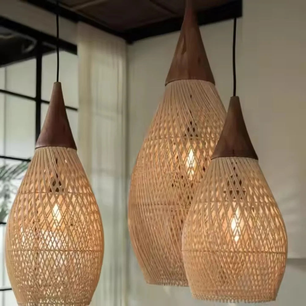 🌾 JOYINLED Japanese Rattan Pendant Lamp – Handwoven Minimalist Hanging Light for Home, Café & Studio Spaces 🏮✨