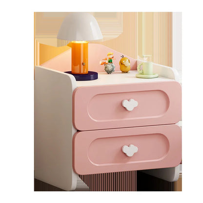 🧸 Cute Kids Bedside Storage Table – Double Drawer Nightstand (Bedroom Organizer)