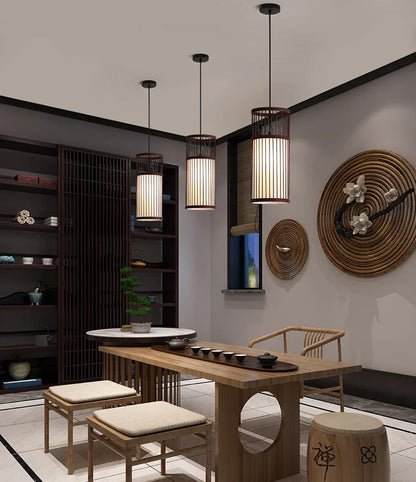 🏮 Japanese Bamboo Chandelier – Handwoven Rattan Pendant Light for Modern Wabi-Sabi Interiors ✨