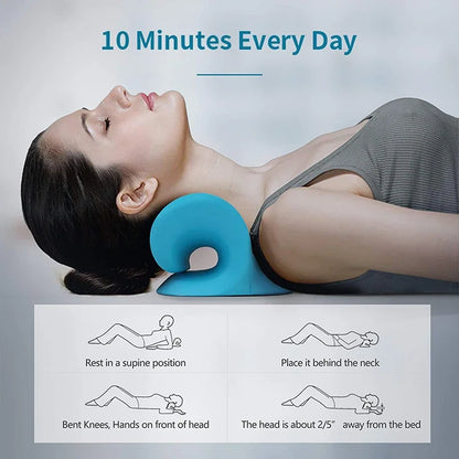 Neck Pain Relief Stretcher — 10-Minute Cervical Traction Pillow for Deep Relaxation & Posture Support