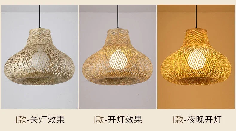 🌾 Handwoven Bamboo Pendant Light – 36cm LED Ceiling Lamp for Dining, Bedroom & Living Room | Natural Southeast Asian Style ✨