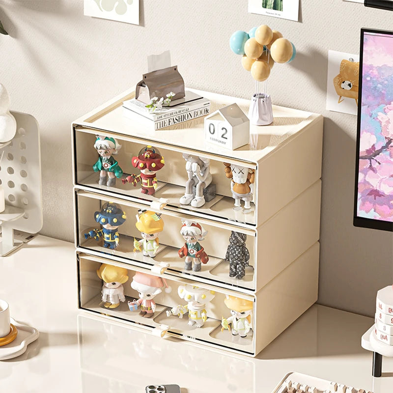 🧸✨ Clear-Front Collectible Drawer Organizer – Desktop Display Storage for Mini Figures, Toys & Cute Decor