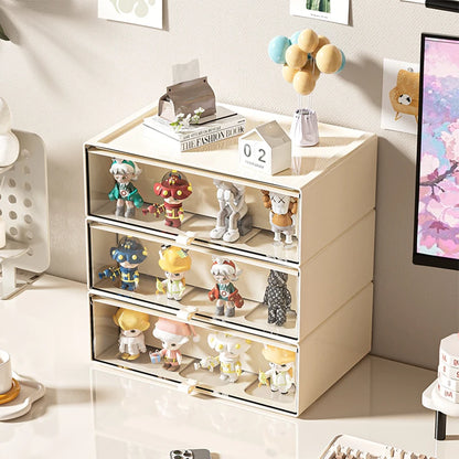 🧸✨ Clear-Front Collectible Drawer Organizer – Desktop Display Storage for Mini Figures, Toys & Cute Decor