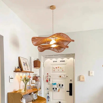 🌸 Wabi Sabi Rattan Flower Pendant Lamp – Minimalist Hemp Rope Ceiling Light for Bedroom, Dining & Café Decor ✨