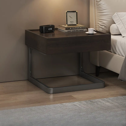 ✨ Minimalist Nordic Nightstand – Modern C-Shaped Bedside Table with Open Storage (45×50×40 cm)