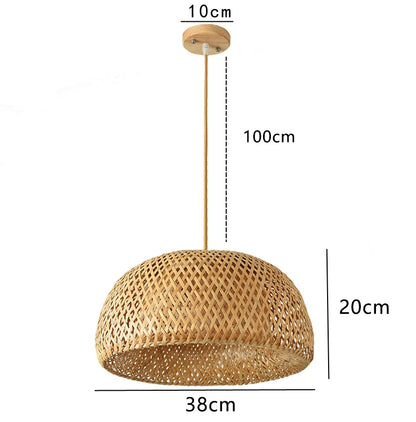 Handwoven Bamboo Pendant Lamp – Natural Rattan Wicker Lantern Light for Bedroom, Dining & Living Spaces 🌾🏮
