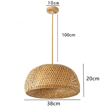 Handwoven Bamboo Pendant Lamp – Natural Rattan Wicker Lantern Light for Bedroom, Dining & Living Spaces 🌾🏮