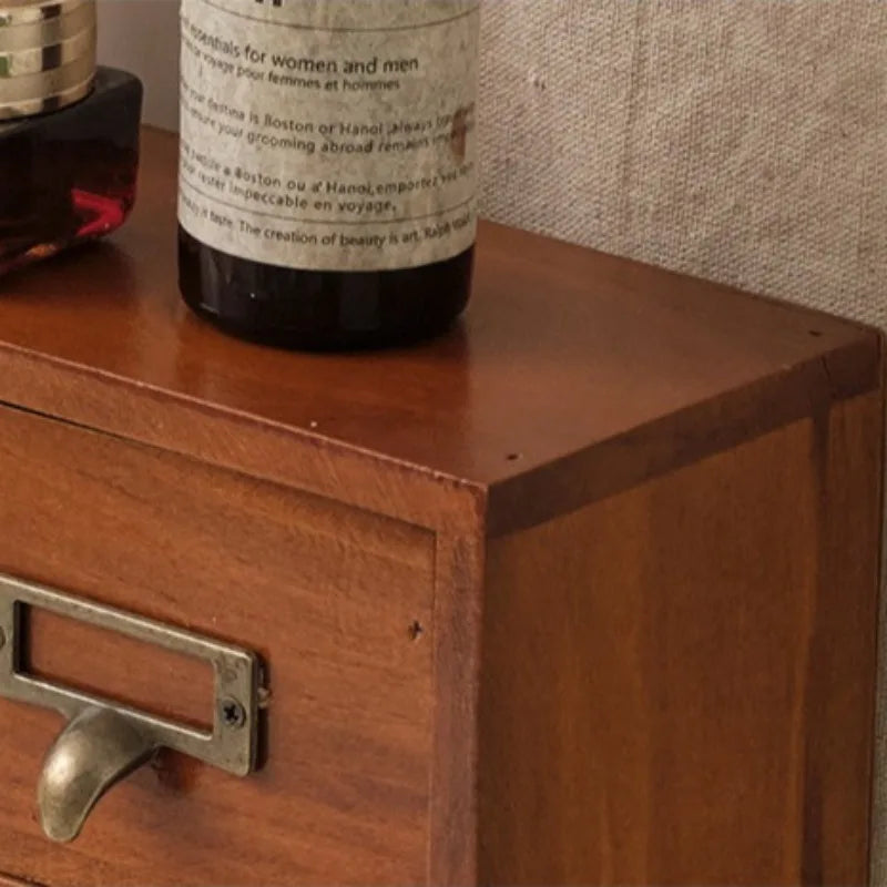 Vintage Wooden Multi-Drawer Storage Cabinet – Japanese Minimalist Organizer Box