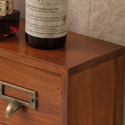 Vintage Wooden Multi-Drawer Storage Cabinet – Japanese Minimalist Organizer Box