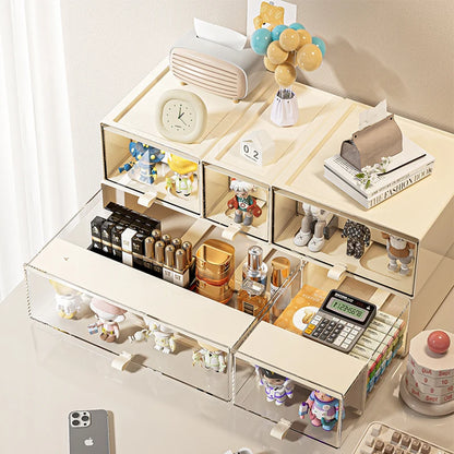 🧸✨ Clear-Front Collectible Drawer Organizer – Desktop Display Storage for Mini Figures, Toys & Cute Decor
