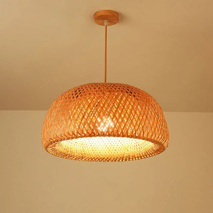 Handwoven Bamboo Pendant Lamp – Natural Rattan Wicker Lantern Light for Bedroom, Dining & Living Spaces 🌾🏮