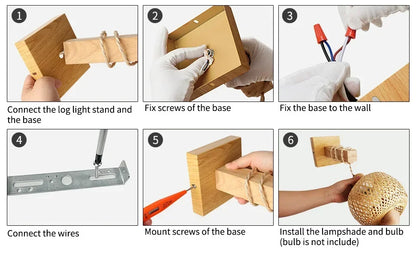 🌿 Handwoven Bamboo Lantern Wall Lamp – Natural Rattan Wicker Light for Bedroom, Living Room & Hallway ✨