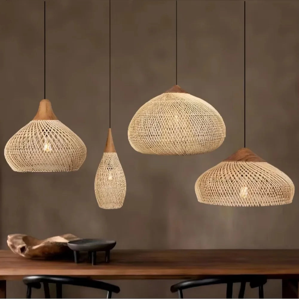 🌾 JOYINLED Japanese Rattan Pendant Lamp – Handwoven Minimalist Hanging Light for Home, Café & Studio Spaces 🏮✨