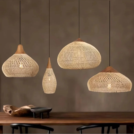 🌾 JOYINLED Japanese Rattan Pendant Lamp – Handwoven Minimalist Hanging Light for Home, Café & Studio Spaces 🏮✨