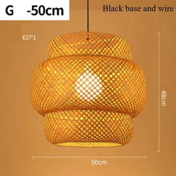 Handwoven Bamboo Pendant Lamp – Natural Rattan Wicker Ceiling Light for Dining, Bedroom & Home Décor 🌿✨
