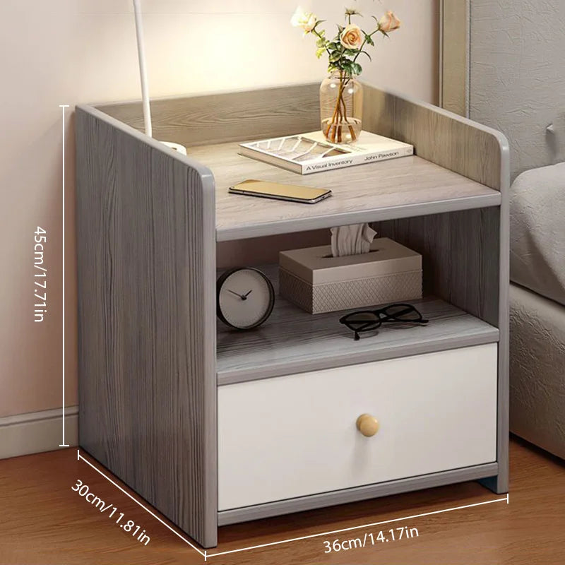 🪑 Modern Bedside Storage Table – Multi-Layer Nightstand with Drawer & Side Cabinet (Smart Bedroom Organizer)