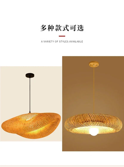 🌾 Handwoven Bamboo Pendant Light – 36cm LED Ceiling Lamp for Dining, Bedroom & Living Room | Natural Southeast Asian Style ✨