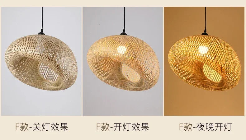 🌾 Handwoven Bamboo Pendant Light – 36cm LED Ceiling Lamp for Dining, Bedroom & Living Room | Natural Southeast Asian Style ✨
