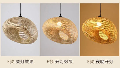 🌾 Handwoven Bamboo Pendant Light – 36cm LED Ceiling Lamp for Dining, Bedroom & Living Room | Natural Southeast Asian Style ✨