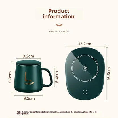 ☕✨ Self-Heating Ceramic Mug With Desk Warmer – Cozy Sips, Anytime (301-400ml)