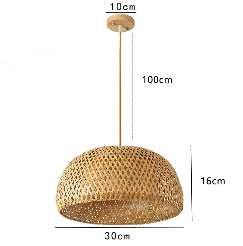 Handwoven Bamboo Pendant Lamp – Natural Rattan Wicker Lantern Light for Bedroom, Dining & Living Spaces 🌾🏮