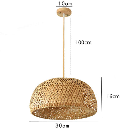 Handwoven Bamboo Pendant Lamp – Natural Rattan Wicker Lantern Light for Bedroom, Dining & Living Spaces 🌾🏮
