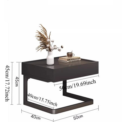 ✨ Minimalist Nordic Nightstand – Modern C-Shaped Bedside Table with Open Storage (45×50×40 cm)