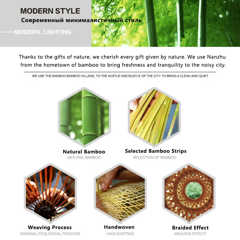 Handwoven Bamboo Pendant Lamp – Natural Rattan Wicker Lantern Light for Bedroom, Dining & Living Spaces 🌾🏮