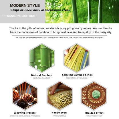 Handwoven Bamboo Pendant Lamp – Natural Rattan Wicker Lantern Light for Bedroom, Dining & Living Spaces 🌾🏮