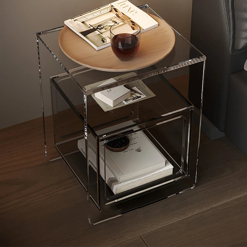 🛏️✨ Modern Nordic Nightstand – Curved Design Bedside Table with Drawer Storage & Display Tray