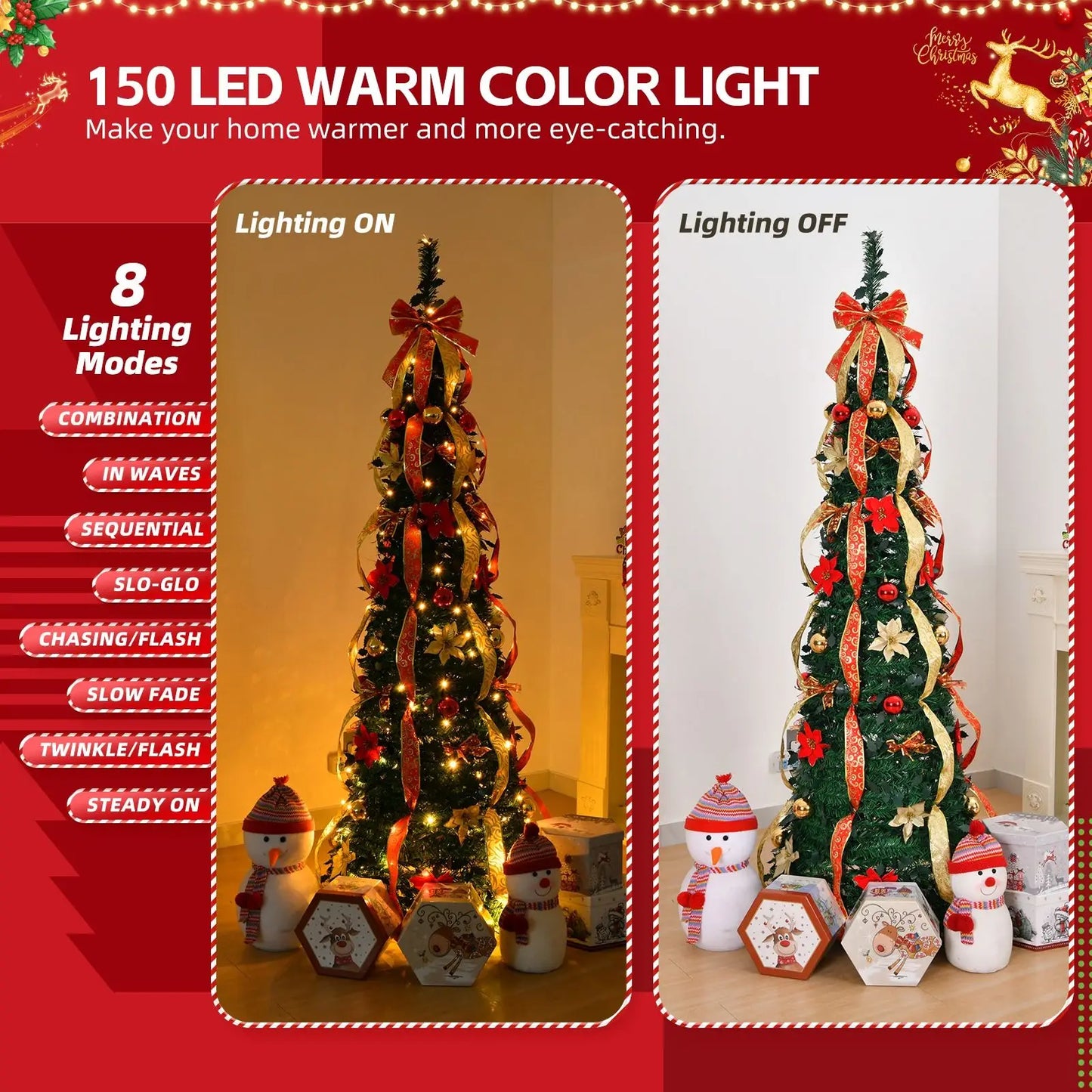 Luxury Foldable Spiral Christmas Tree – Pre-Decorated, Easy Setup, Dazzling Holiday Centerpiece 🎅
